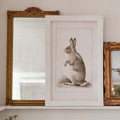 Rustic Framed Vintage Tall Bunny Wall Art