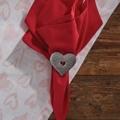 Rustic Hammered Heart Napkin Ring