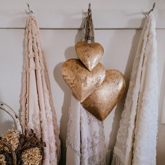 Rustic Heart Ornaments Set of 3