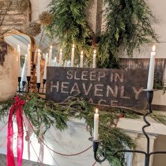 Rustic Heavenly Peace Hanging Holiday Sign