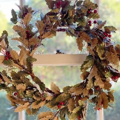 Rustic Holiday Holly and Berry Wreath