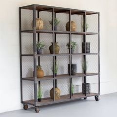 Rustic Industrial Rolling Cube Display Unit