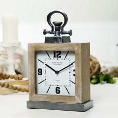 Rustic Industrial Table Clock