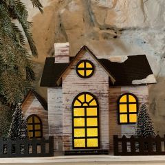 Rustic LED Tabletop Village House 9 Inch