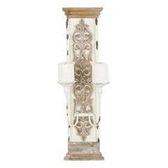 Rustic Ornate Wall Sconce Pillar Candle Holder