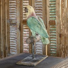 Rustic Perched Parrot Tabletop Decor