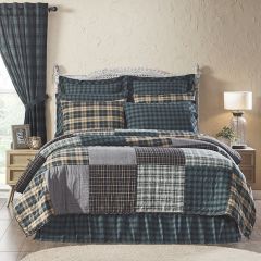 Rustic Pine and Black Patchwork Quilt