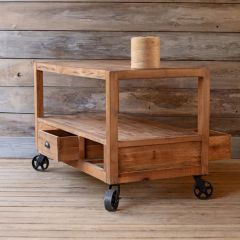 Rustic Rolling Island Cart