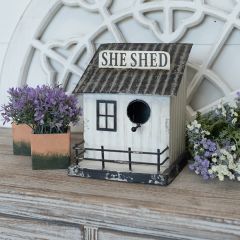 Rustic She Shed Tabletop Birdhouse