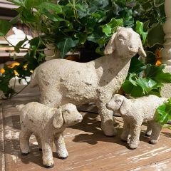 Rustic Tabletop Goat Family Set of 3