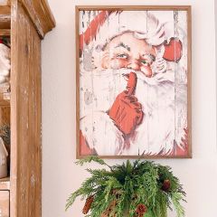 Rustic Vintage Inspired Santa Framed Wall Decor