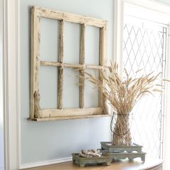 Rustic Window Pane Wall Shelf