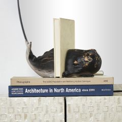 Rustic Wood Brown Whale Bookends