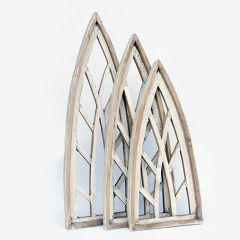 Rustic Wood Cathedral Wall Decor Set of 3
