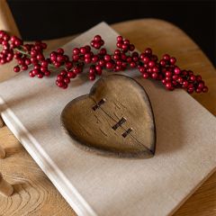 Rustic Wood Heart Trinket Tray