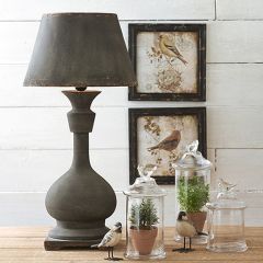 Rusty Black Table Lamp With Metal Shade