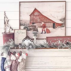 Santa On The Farm Rustic Holiday Wall Decor