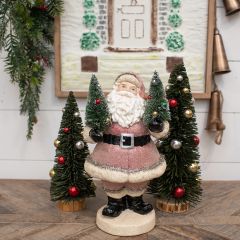 Santa With Bottle Trees Figurine