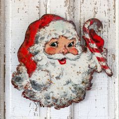 Santa With Candy Cane Wall Decor