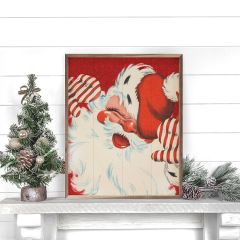 Santa With Candy Stripe Mittens Wall Art