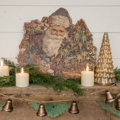 Santa With Gifts Rustic Metal Plaque