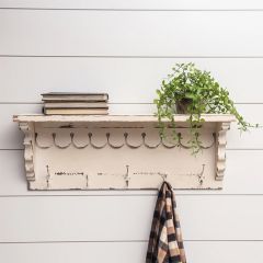 Scalloped Corbel Wall Shelf With Hooks