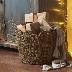 Scalloped Edge Decorative Basket Set of 2