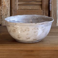 Scalloped Edge Glazed Pottery Bowl