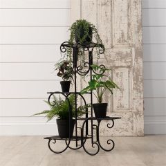 Scrolled Metal Tiered Plant Stand