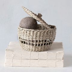 Seagrass Basket Bowl With Lid