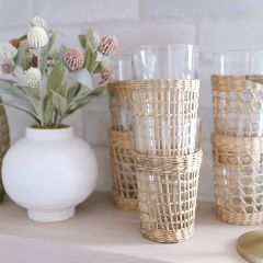 Seagrass Wrapped Drinking Glass