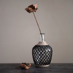 Seagrass Wrapped Glass Decanter