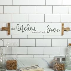 Seasoned With Love Metal Kitchen Sign