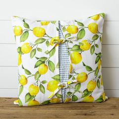 Seer Sucker Throw Pillow With Lemon Cover