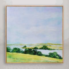 Serene Countryside Square Framed Canvas