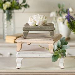 Country Chic Wood Display Risers, Set of 3