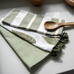 Shades Of Green Tea Towel Set of 3