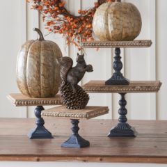 Wood Display Risers With Bead Trim, Set of 3