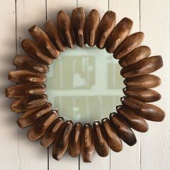 Shoe Mold Framed Round Accent Mirror