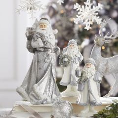 Silver Santa With Toy Bag