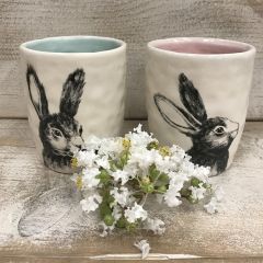 Simple Ceramic Bunny Cups Set of 2