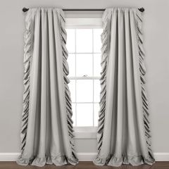 Simple Elegance Ruffled Curtain Panel Set of 2