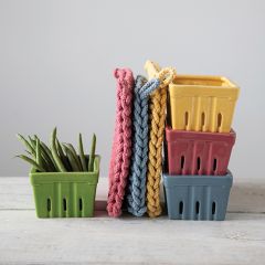 Simple Farmhouse Crocheted Potholders Set of 3