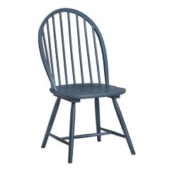Simple Farmhouse Dark Blue Dining Chair Set of 2