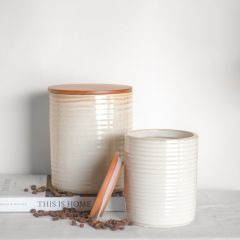 Simple Farmhouse Lidded Kitchen Canisters Set of 2