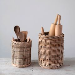 Simple Farmhouse Wicker Storage Baskets Set of 2