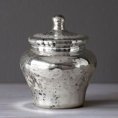 Simple Mercury Glass Urn With Lid