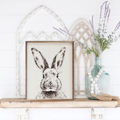 Simple Rabbit White Framed Wall Decor