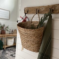 Simple Seagrass Wall Basket Set of 2