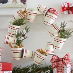 Simple Stripe Bucket Wreath